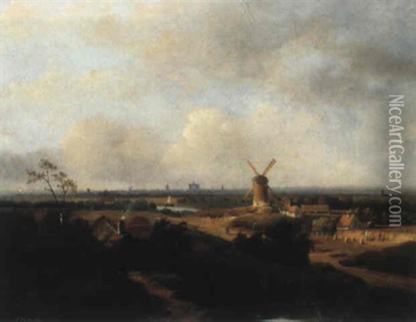 Vue De Haarlem Oil Painting - Johannes Josephus Van Mulken