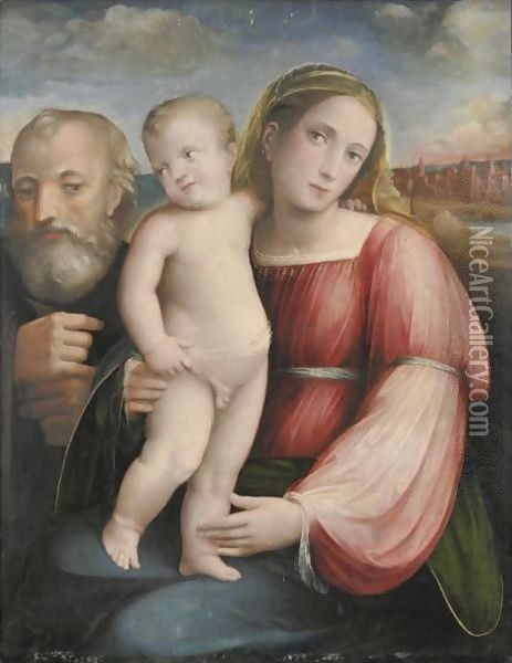 Sacra Famiglia Oil Painting - Giacomo & Giulio Francia