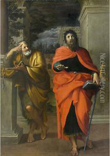 I Santi Pietro E Paolo Oil Painting - Francesco Albani