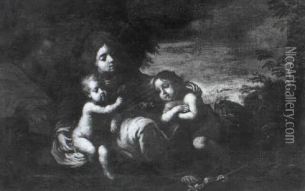 La Sacre Famiglia Con Il San Giovannino Oil Painting -  Scarsellino