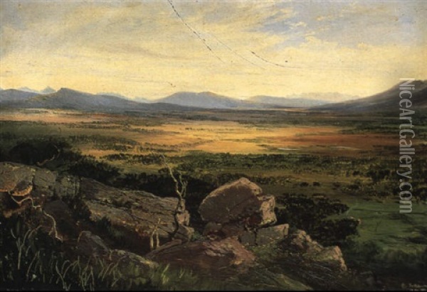 The Victoria Valley Oil Painting - Nicholas Chevalier
