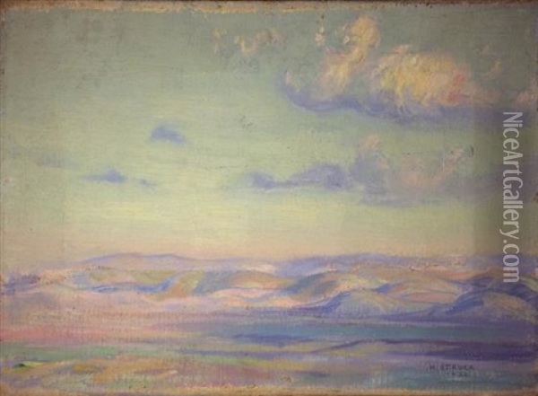 Wolken Oil Painting - Hermann Struck