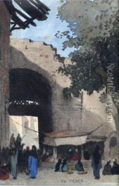 Porte Au Caire Oil Painting - Ch. Theodore, Bey Frere