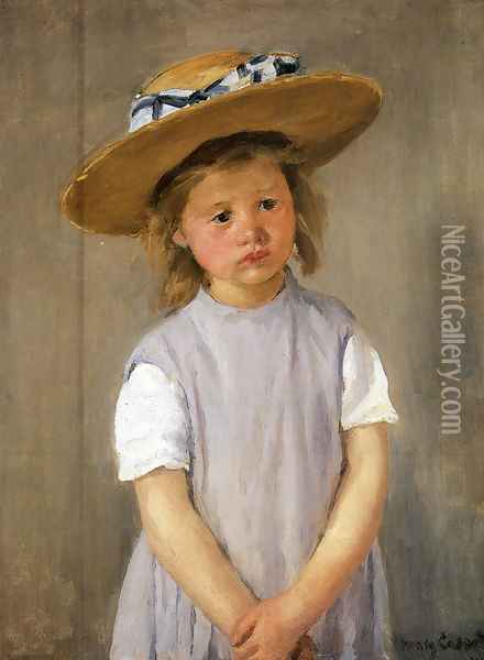 Child In A Straw Hat Oil Painting - Mary Cassatt