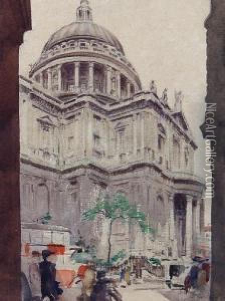 St Paul's Cathedral Oil Painting - Alexander Mason Trotter