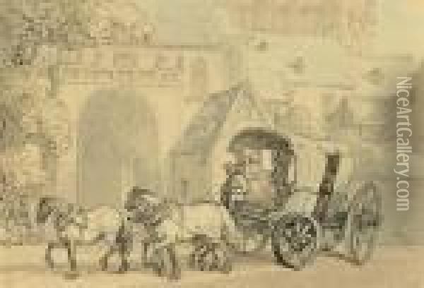 Continental Travel Oil Painting - Thomas Rowlandson