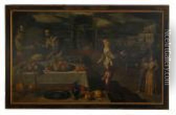 Allegori Over Hosten Oil Painting - Lodovico Pozzoserrato (see Toeput, Lodewijk)