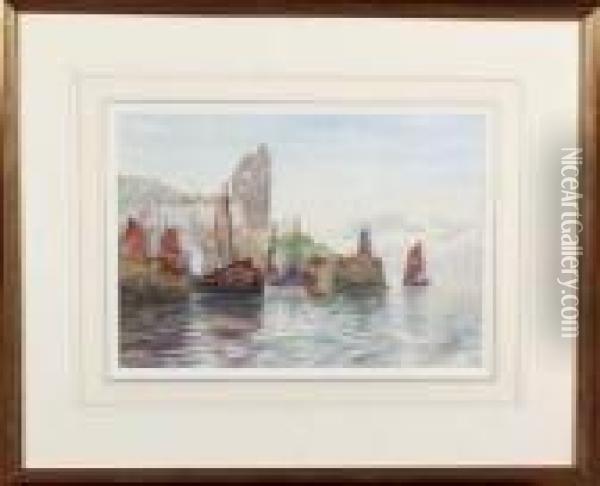 A Fishing Port Oil Painting - William Harrison Scarborough