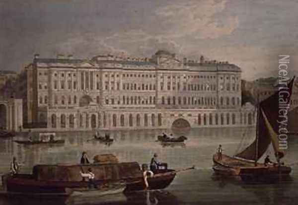View of Somerset House Oil Painting - Robert the Elder Havell