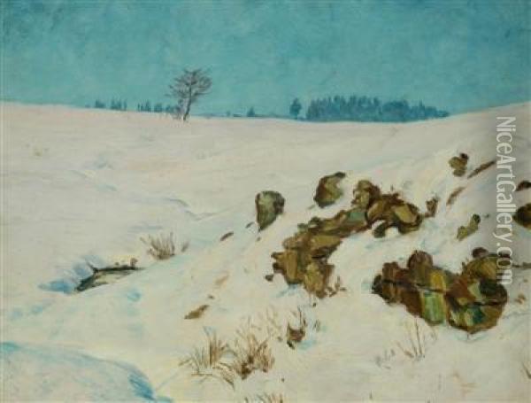 A Winter Landscape Oil Painting - Frantisek Kavan