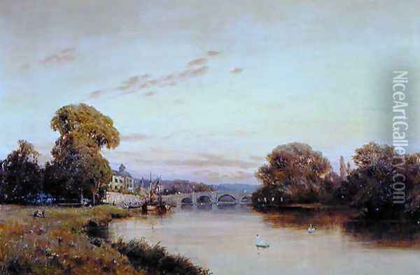 Richmond on the Thames Oil Painting - Alfred de Breanski