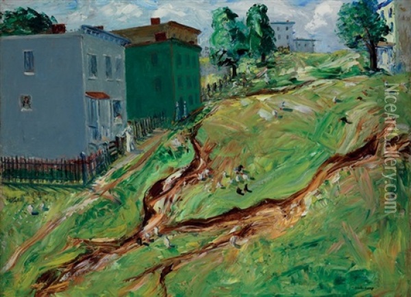 The Unimproved Street Oil Painting - Henry J. Glintenkamp