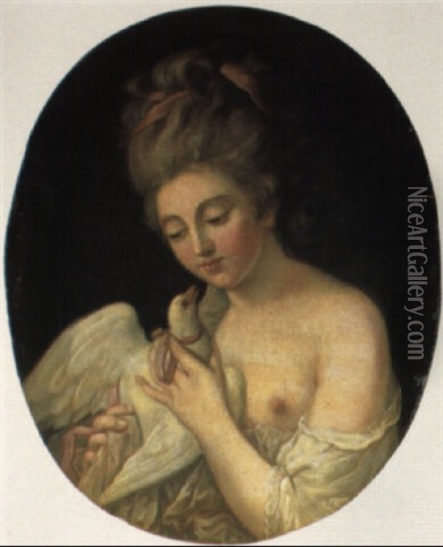 Madchen Mit Taube Oil Painting - Jean Baptiste Greuze