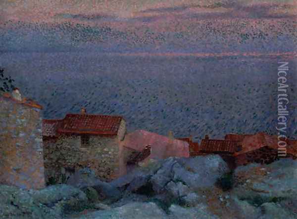 Coastal Landscape Oil Painting - Henri Edmond Cross