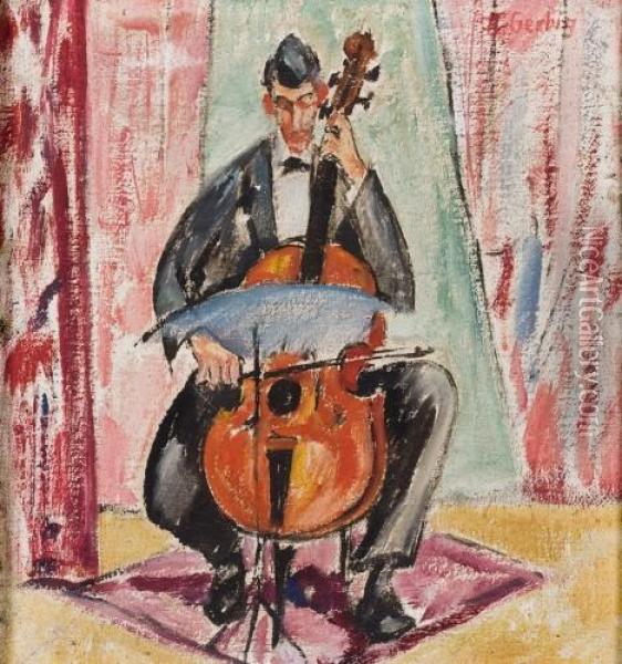 Der Cellist Oil Painting - Alexander Gerbig