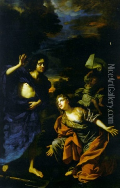 Noli Me Tangere Oil Painting - Benedetto Gennari the Younger