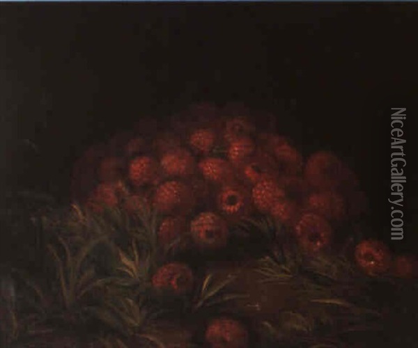 Raspberries Oil Painting - Joseph Decker