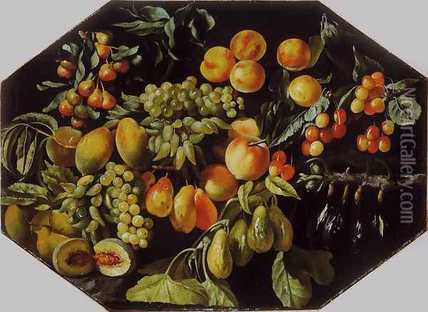 Still-Life of Fruit c. 1640 Oil Painting - Luca Forte