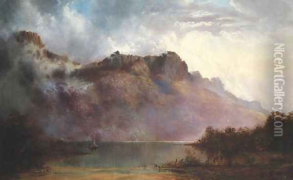 Mount Olympus, Lake St Clair, Tasmania, the Source of the Derwent Oil Painting - William Charles Piguenit