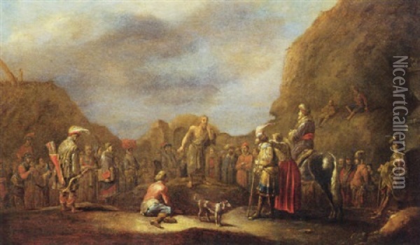 The Preaching Of Saint John The Baptist Oil Painting - Pieter Pietersz Vromans the Elder
