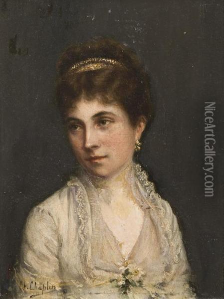 Ritratto Di Donna Elegante Oil Painting - Charles Josua Chaplin