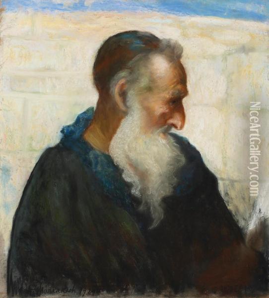 A Wise Jew Oil Painting - Nicolae Gropeano