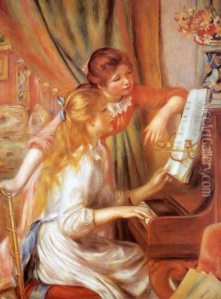 Girls At The Piano2 Oil Painting - Pierre Auguste Renoir
