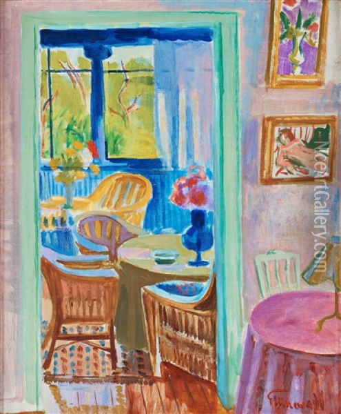 Interior Oil Painting - Isaac Gruenewald