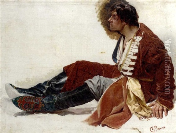 Study Of A Man Oil Painting - Ilya Repin