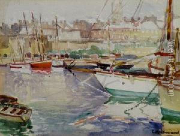 The Harbour, St. Melo, Brittany Oil Painting - Leonard Richmond