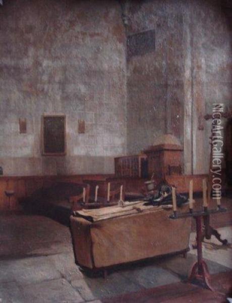 Interieur D'eglise Oil Painting - William J.E.E. Laparra