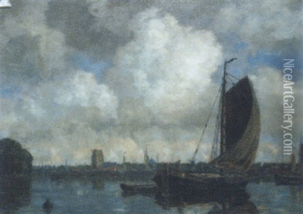 Fischerboote Von Dordrecht Oil Painting - Gilbert Von Canal