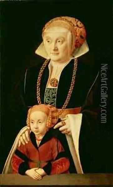 Portrait of a Woman with her Daughter Oil Painting - Bartholomaeus, the Elder Bruyn