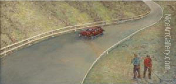 Stoughton, Massachusetts (winding Road) Oil Painting - Arnold Aaron Friedman