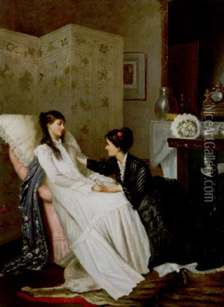 The Visitor Oil Painting - Gustave Leonhard de Jonghe