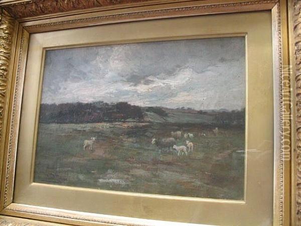 Sheep In Pasture Oil Painting - Joseph Milner