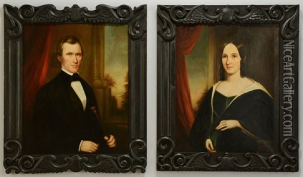 U.s. Representative From Tennessee Charles Ready And His Wife Martha (2 Works) Oil Painting - Sara Ward Conley