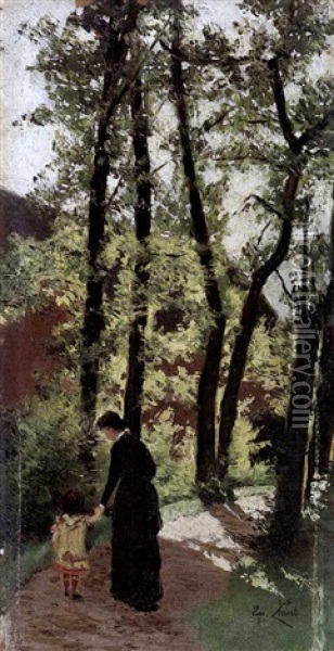 La Promenade Oil Painting - Emile Claus