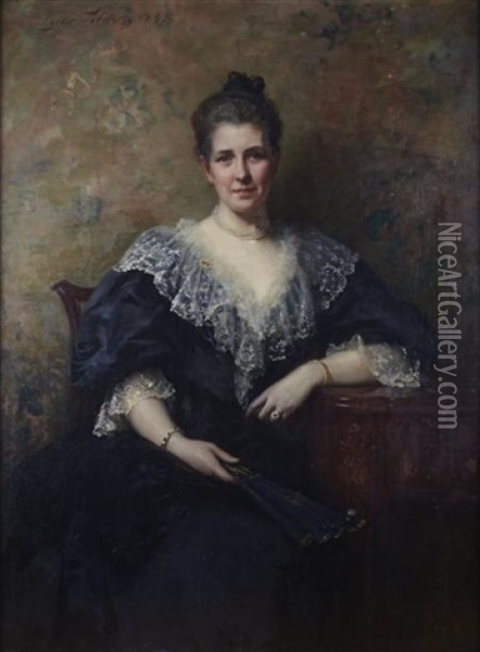 Portrait Of Williamina Margaret Ellen Oil Painting - Sir Samuel Luke Fildes