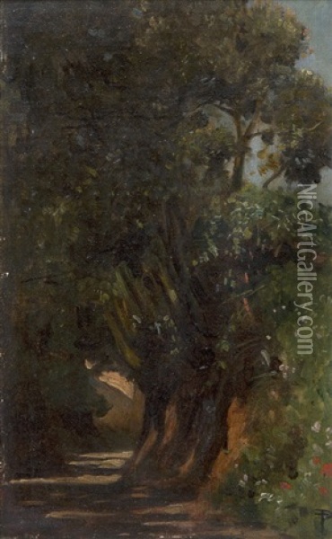 Waldweg Oil Painting - Theophil Preiswerk