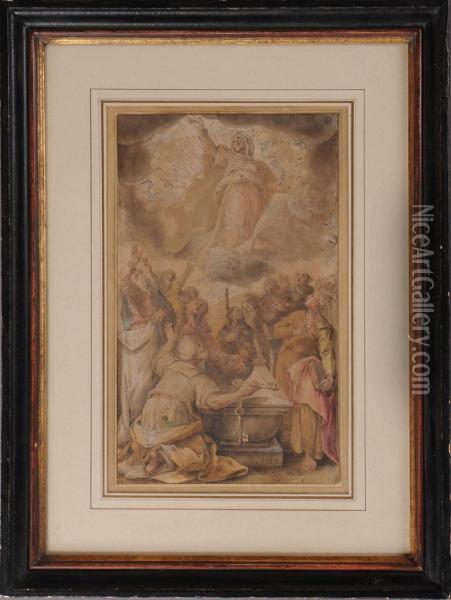 The Assumption Of The Virgin Oil Painting - Maarten de Vos