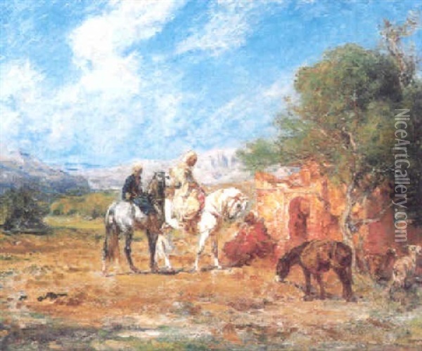 Cavaliers Pres Du Mausolee Oil Painting - Henri Emilien Rousseau