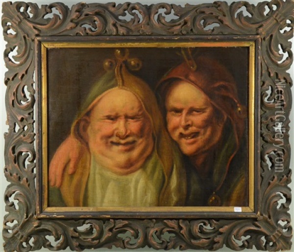 Les Deux Bouffons Oil Painting - Jacob Jordaens
