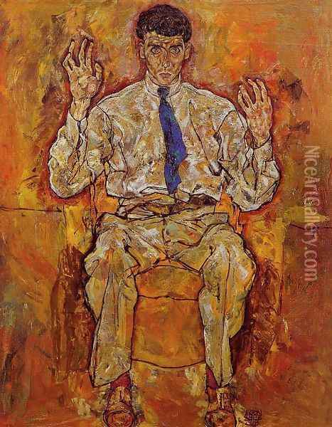Portrait Of Albert Paris Von Gutersloh Oil Painting - Egon Schiele