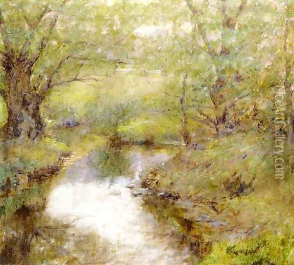 By the Brook Date unknown Oil Painting - Robert Reid
