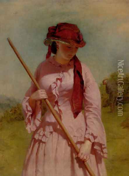 The Farmer's Daughter Oil Painting - George Elgar Hicks