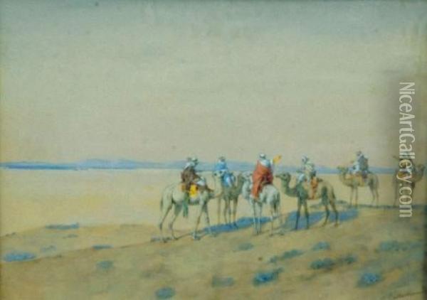 Nomades Dans Le Desert Oil Painting - Charles Lallemand