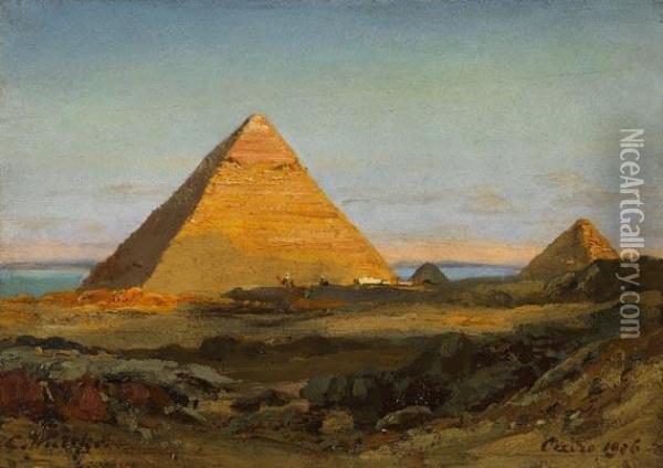 Die Pyramiden Von Gizeh Oil Painting - Carl Wuttke