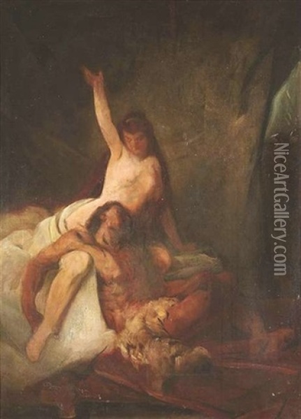 Samson Und Dalila Oil Painting - Friedrich von Keller