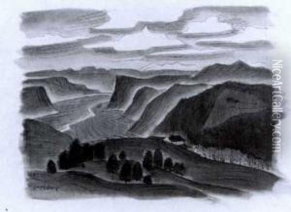 Vigiljoch (#) Bohmische Landschaft Oil Painting - Otto Lange